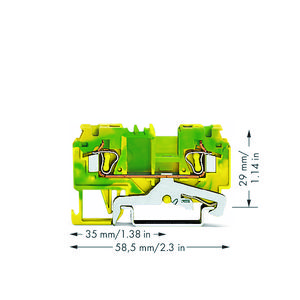 2-draads aardklem 4mm² Markering zijkant/midden 940 VVE=100