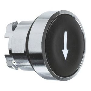 Drukknop Verzonken Terugvering 22mm Pijl omlaag Zwart chroom