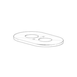 Rozet v. thermostaat debietregeling 245x145x9mm plat. gebor