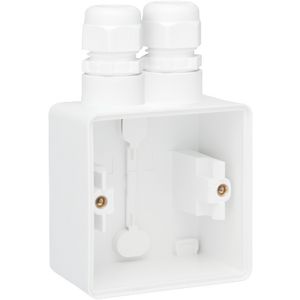 Spuitwaterdichte opb.doos 1x2-voudige M20 wit VVE=8