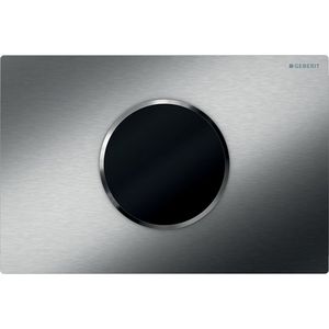 Bedieningsplaat 1-toets Sigma10 ROUND tbv reservoir 12cm Infrarood RVS geborsteld batterijvoeding