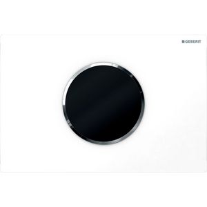 Bedieningsplaat 1-toets Sigma10 ROUND tbv reservoir 12cm Infrarood wit/chroom batterijvoeding