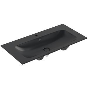 Meubelwastafel Finion 1000x500mm Pure Black verdekte overloop 1x kraangat CeramicPlus