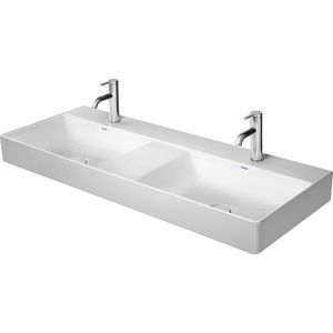 DURASQUARE #235312 dubbele wastafel 1200mm wit kraangaten per wasbak: 1