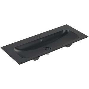 Meubelwastafel Finion 1200x500mm Pure Black zonder overloop 1x kraangat CeramicPlus