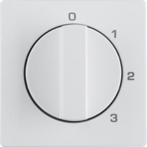Afdek. + draaiknop 3-st. + 0-stand berker Q.1/Q.3/Q.7 polar wit