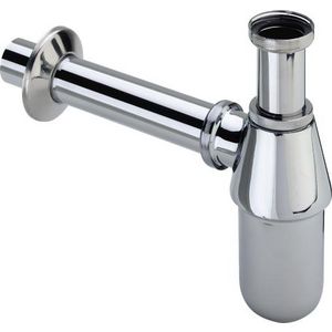 Bekersifon 1.1/2" chroom incl. muurbuis en rozet