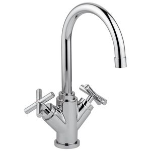 Wastafelkraan QUATTTRO chroom 2-greeps draaibare uitloop 160mm incl. waste