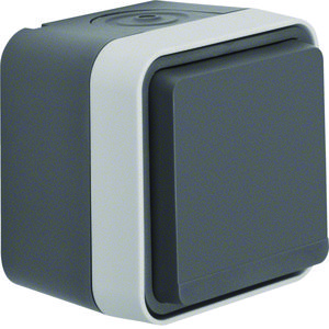 Wandcontactdoos 1-voudig+behuizing W.1 ECO grijs