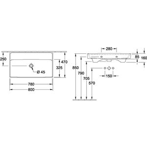 Meubelwastafel Collaro 800x470mm 4A3383R1