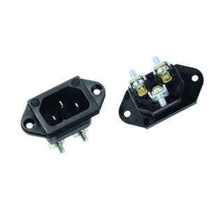 Inbouw chassisdeel stekker C14 zwart