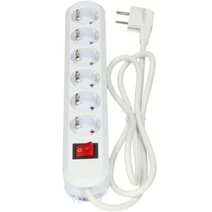 Smart 6x 230V RA + 1x schakelaar 1,5mmet RA stekker wit