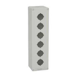Lege behuizing Aluminium Grijs RAL7035 5 uitsparingen 30mm