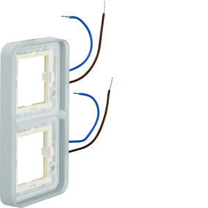Verlicht afdekraam 2-v vert. 230 V~ blauw W.1 grijs
