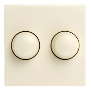 Inzetplaat+Knoppen Cover plate duo Tradim 05816 creme