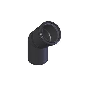 Bocht Ø60 45°  zwart d-p