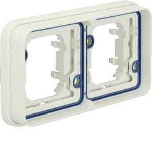 Afdekraam voor inbouwmontage 2-v hor. W.1 polarwit