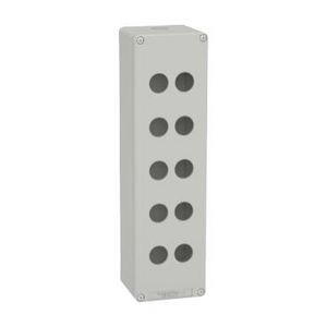 Lege behuizing Aluminium Grijs RAL7035 10 uitsparingen 22mm
