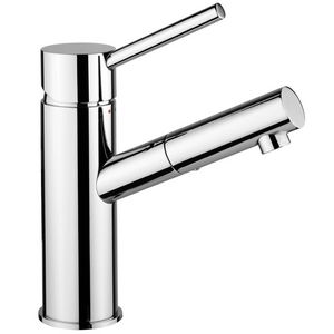 Wastafelmengkraan BIRILLO 1-hendel sprong 128mm met waste-inrichting chroom