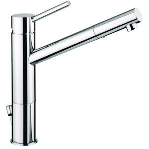 Wastafelmengkraan BIRILLO 1-h. hoog+lange uitloop met waste-inrichting chroom
