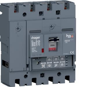 Vermogensautomaat h3+ P250 LSI 4P4D 250A 50kA boutaansl.