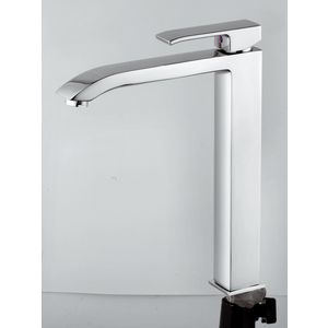 Wastafelmengkraan LEVEL 1-h highriser sprong 195mm met waste-inrichting chroom