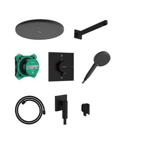 ShowerSet 300 1 straalsoort thermostaat inbouwd. Raindance Alive S mat zwart