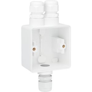 Spuitwaterdichte opb.doos 2-voudige M20/1 enkelv.ing. Wit