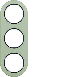 Afdekraam 3-v Serie R.classic edelstaal/zwart