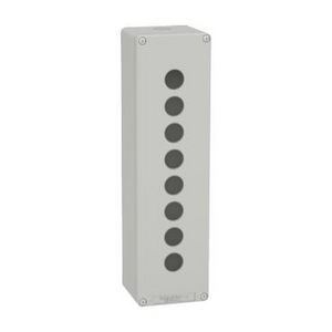 Lege behuizing Aluminium Grijs RAL7035 8 uitsparingen 22mm