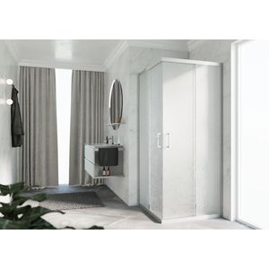 Hoekinstap (1 omkeerbaar deel) ZEPHYROS 2.0 1020-1050x2000mm glas niva profiel matchroom