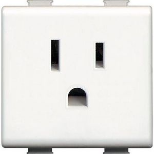 Wandcontactdoos 2P+A USA 16A wit - 2 mod Matix VVE=10