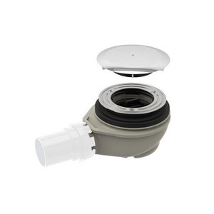 Douchebaksifon chroom v. 90mm gat aansl.PVC 40mm WS 50mm