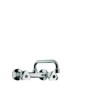 Wandmengkraan 2-knops ETOILE hoh 158mm m. bovenuitloop 200mm keramisch chroom incl. S-koppelingen