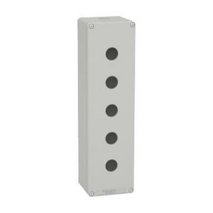 Lege behuizing Aluminium Grijs RAL7035 5 uitsparingen 22mm
