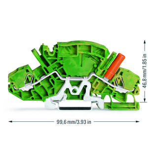 2-draads aardklem 6mm² aanraking bev. testbus groen VVE=20
