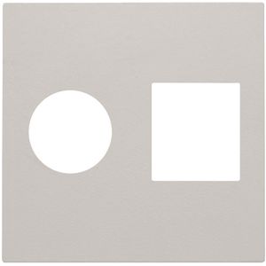 Afwerkingsset enkelvoudige coax/netwerkaans. RJ45 l.grey