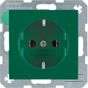 Wandcontactdoos RA schroef berker S.1/B.3/B.7 groen glans