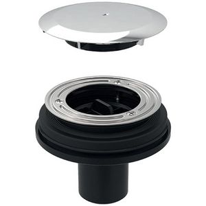 Douchebakplug chroom v. 90mm gat excl. sifon aansl PE 50mm
