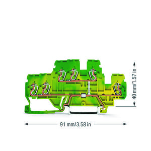 3-draads 2-etageklem 6-voudige aardklem 2,5mm² groen VVE=50