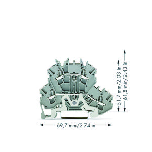 2-etageklem Afscherm-/rijgklem 2,5mm² 2002-2228 VVE=50