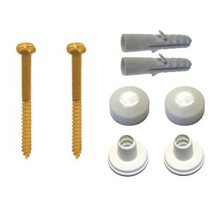 Set a 2st. Zeskant potschroeven mess. 6x70mm wit incl. pluggen