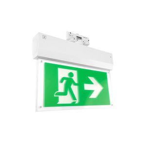 Nood uitgangsbord 3-fase rail auto test incl. pictogrammen