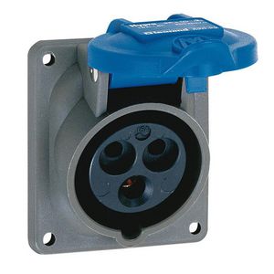 Inbouw Wandcontactdoos 230V 16A 5P IP44 kunstst. blauw Hypra