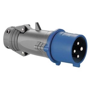 Stekker recht 230V 16A 4-polig IP44 kunststof Hypra