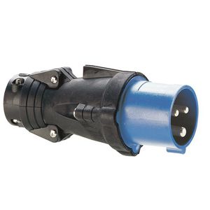 Stekker recht 230V 16A 3-polig IP44 rubber Hypra