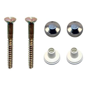 Set a 2st. potschroeven 6x60mm LK messing incl. chroom kap VVE=100