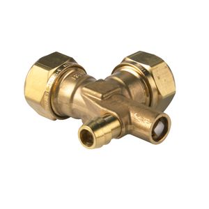 Kniekoppeling knel met aftap 22x22mm S1256 VVE=10