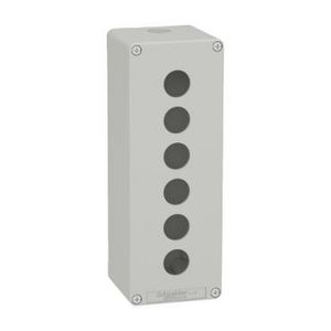 Lege behuizing Zamak Grijs RAL7035 6 uitsparingen 22mm 80