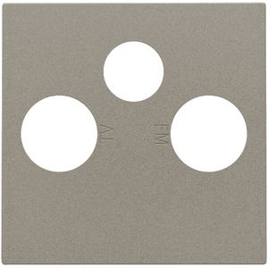 Afwerkingsset 2 enkelvoudige coaxaans. TV/FM/Satt. Bronze